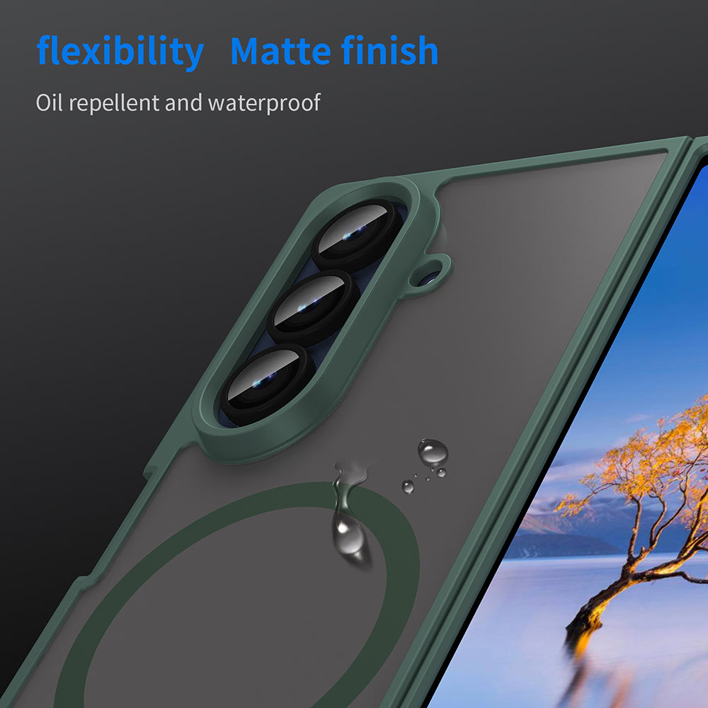 Husa MagSafe pentru Samsung Galaxy Z Fold7 F966, Techsuit, HaloFrost II, Verde