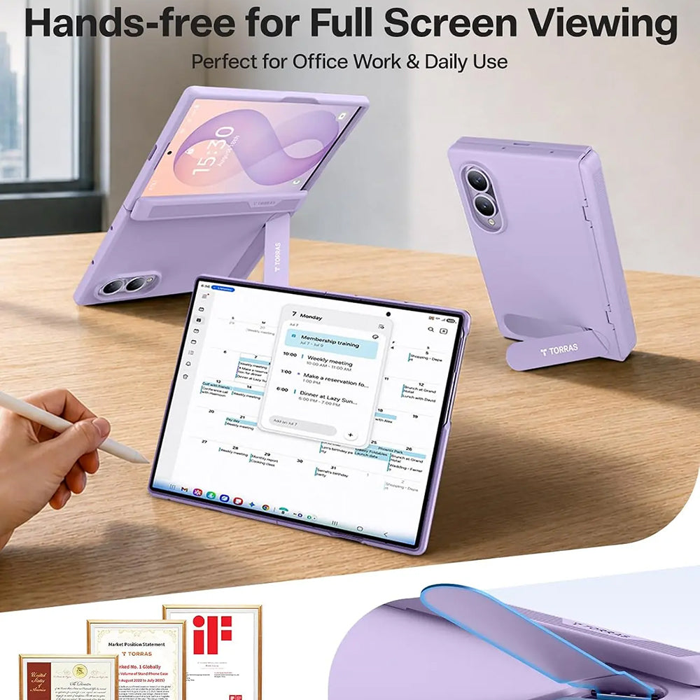 Husa MagSafe pentru Samsung Galaxy Z Fold8 F971, Torras, Ostand L1 Guardian, Mov Deschis