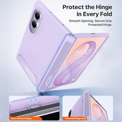 Husa MagSafe pentru Samsung Galaxy Z Fold8 F971, Torras, Ostand L1 Guardian, Mov Deschis