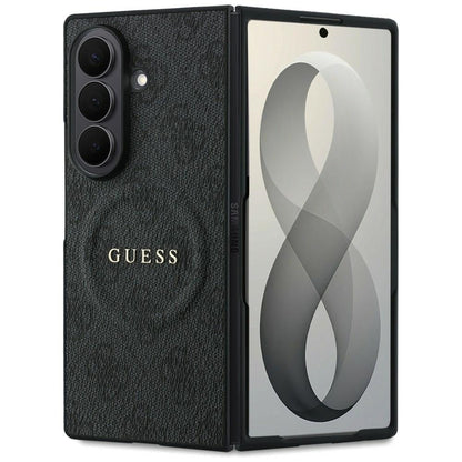 Husa MagSafe pentru Samsung Galaxy Z Fold8 Ultra F976, Guess, 4G Leather Classic, Neagra