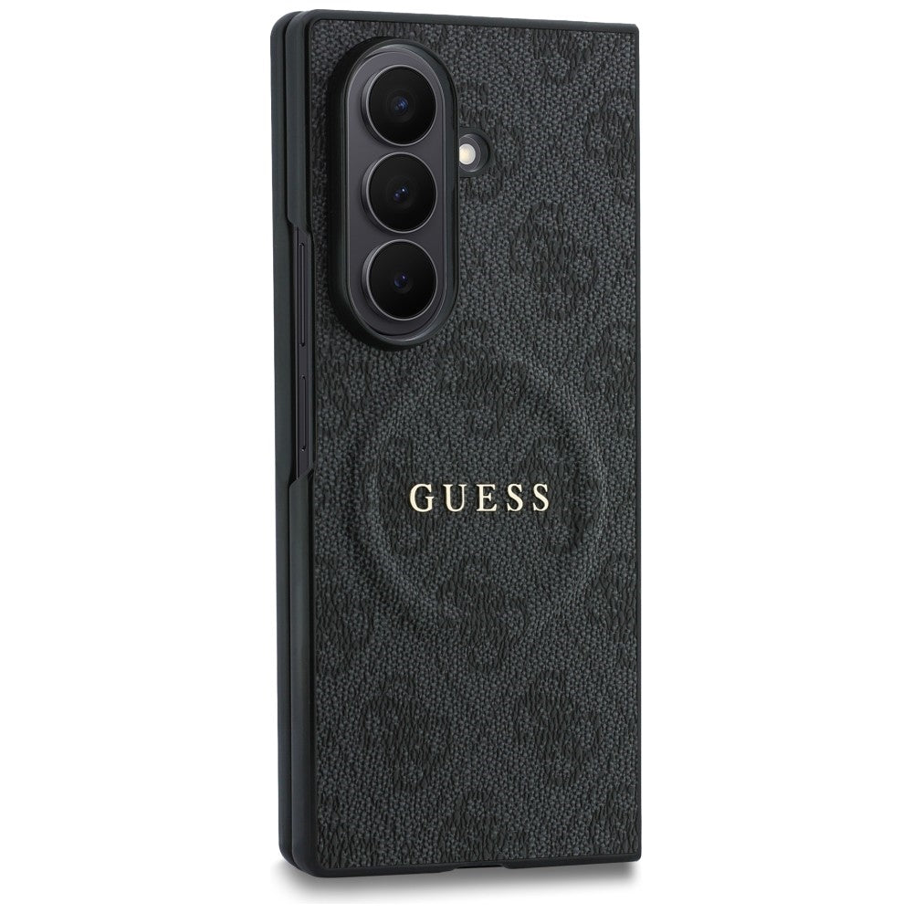 Husa MagSafe pentru Samsung Galaxy Z Fold8 Ultra F976, Guess, 4G Leather Classic, Neagra