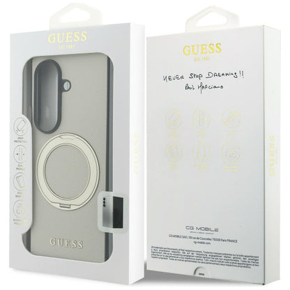 Husa MagSafe pentru Samsung Galaxy Z Fold8 Ultra F976, Guess, Ring Stand Grained Classic Logo, Bej