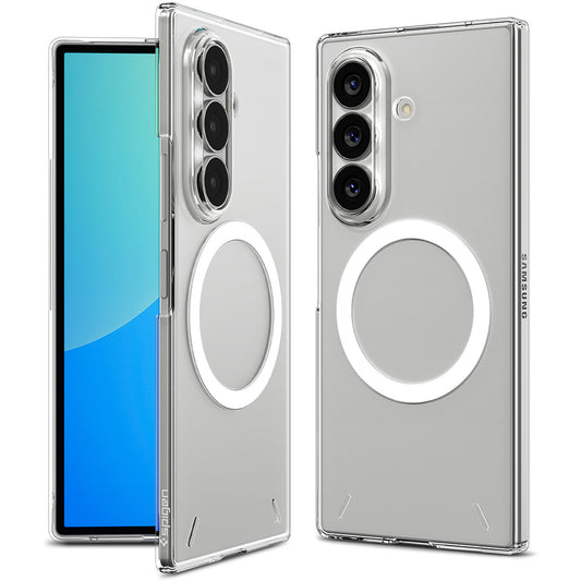 Husa MagSafe pentru Samsung Galaxy Z Fold8 Ultra F976, Spigen, Air Skin, Transparenta Alba ACS11505