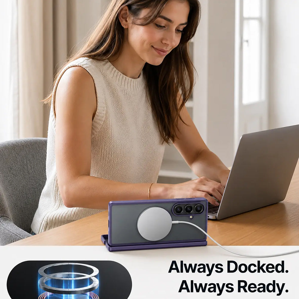 Husa MagSafe pentru Samsung Galaxy Z Fold8 Ultra F976, Torras, Guardian, Mov Inchis