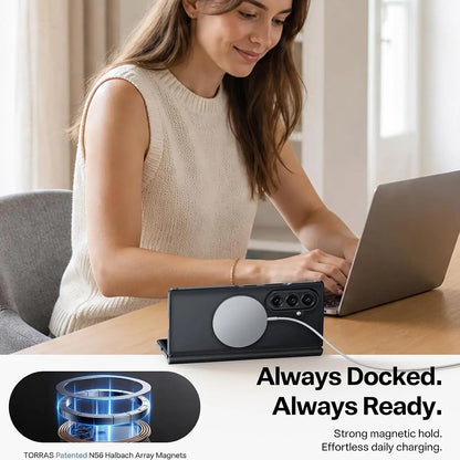 Husa MagSafe pentru Samsung Galaxy Z Fold8 Ultra F976, Torras, Guardian, Neagra
