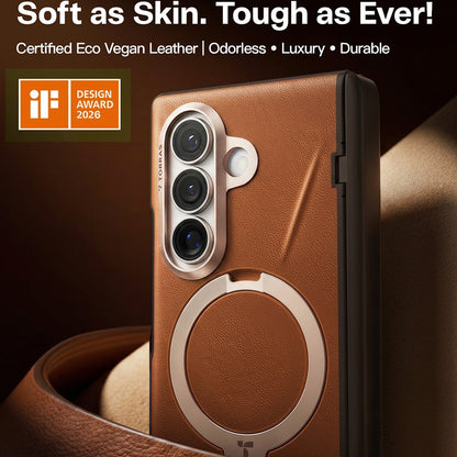 Husa MagSafe pentru Samsung Galaxy Z Fold8 Ultra F976, Torras, QPRO Leather, Maro