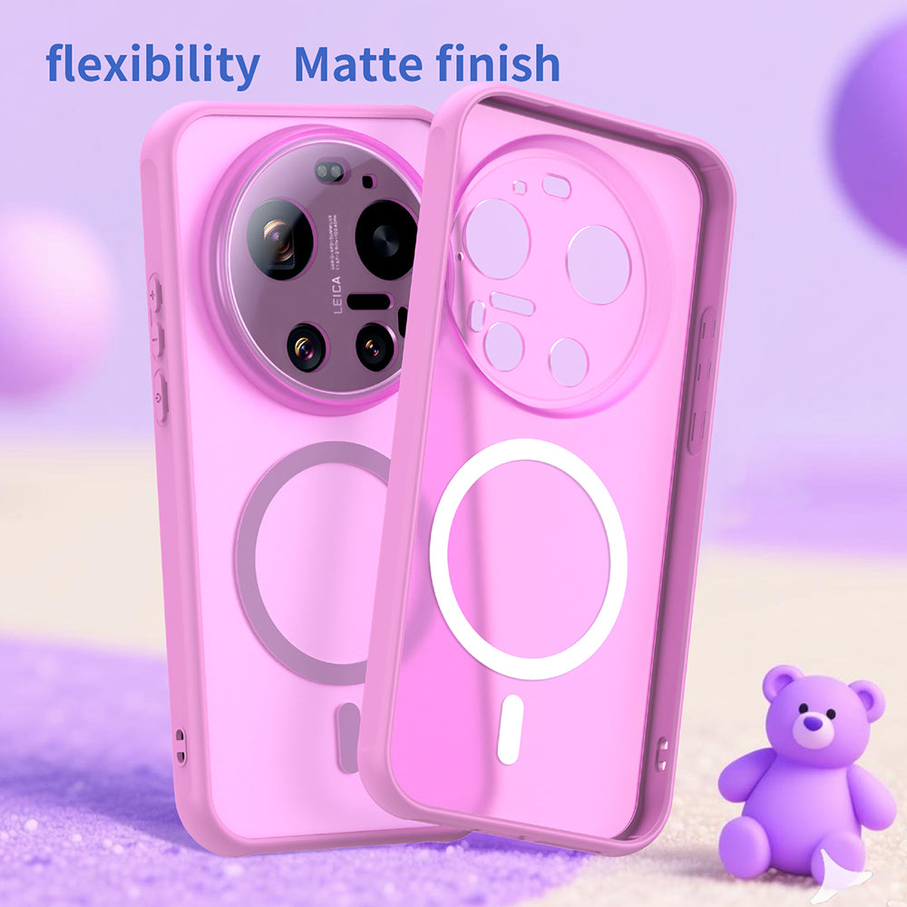 Husa MagSafe pentru Xiaomi 17 Ultra, Techsuit, HaloFrost II, Roz