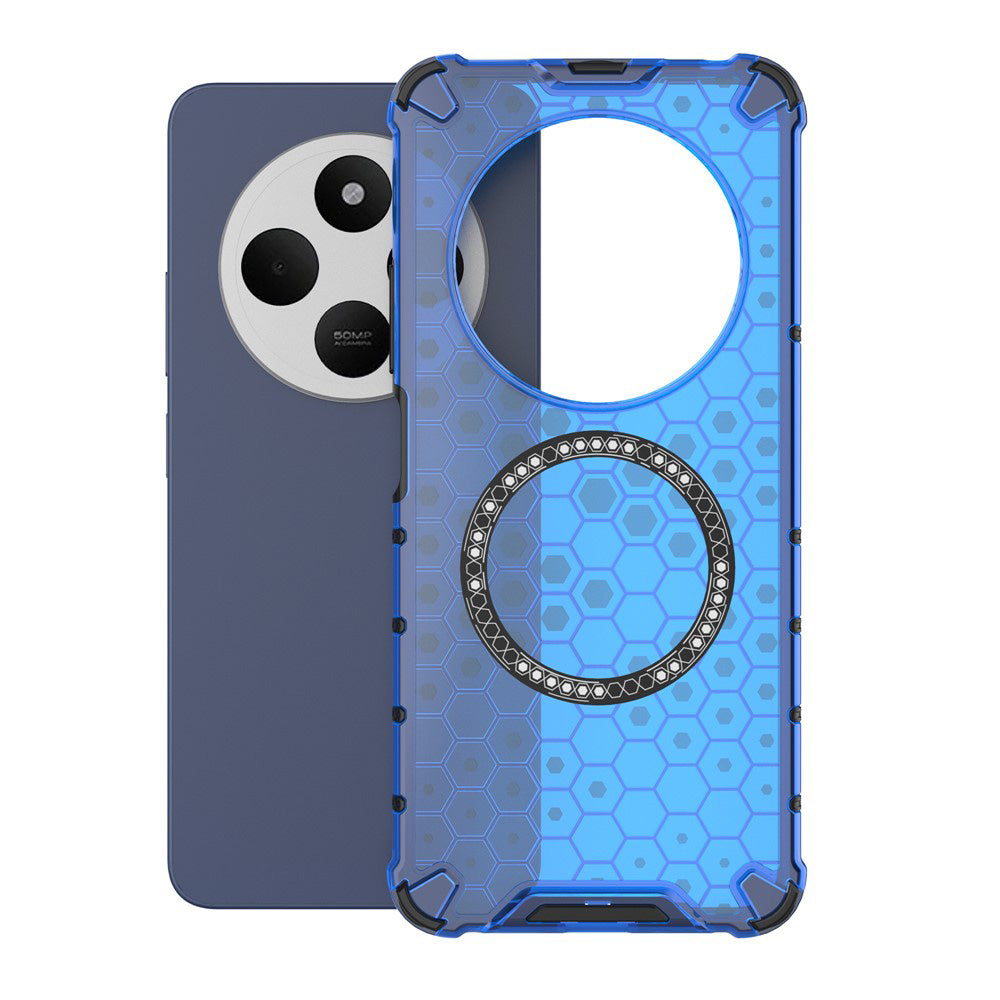 Husa MagSafe pentru Xiaomi Poco C75 / Redmi 14C, Techsuit, HoneyComb Shield, Albastra