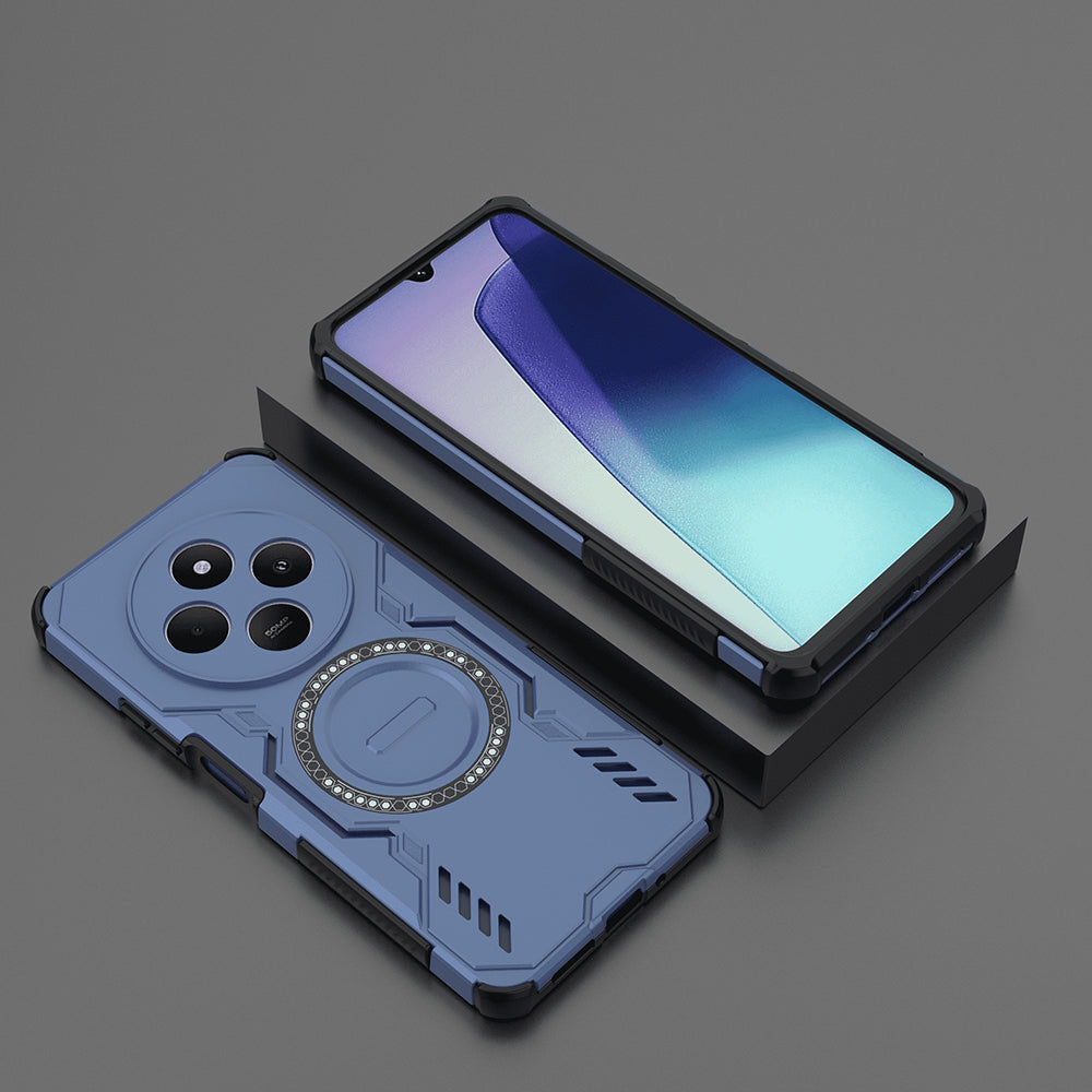 Husa MagSafe pentru Xiaomi Poco C75 / Redmi 14C, Techsuit, ArmorMag, Albastra