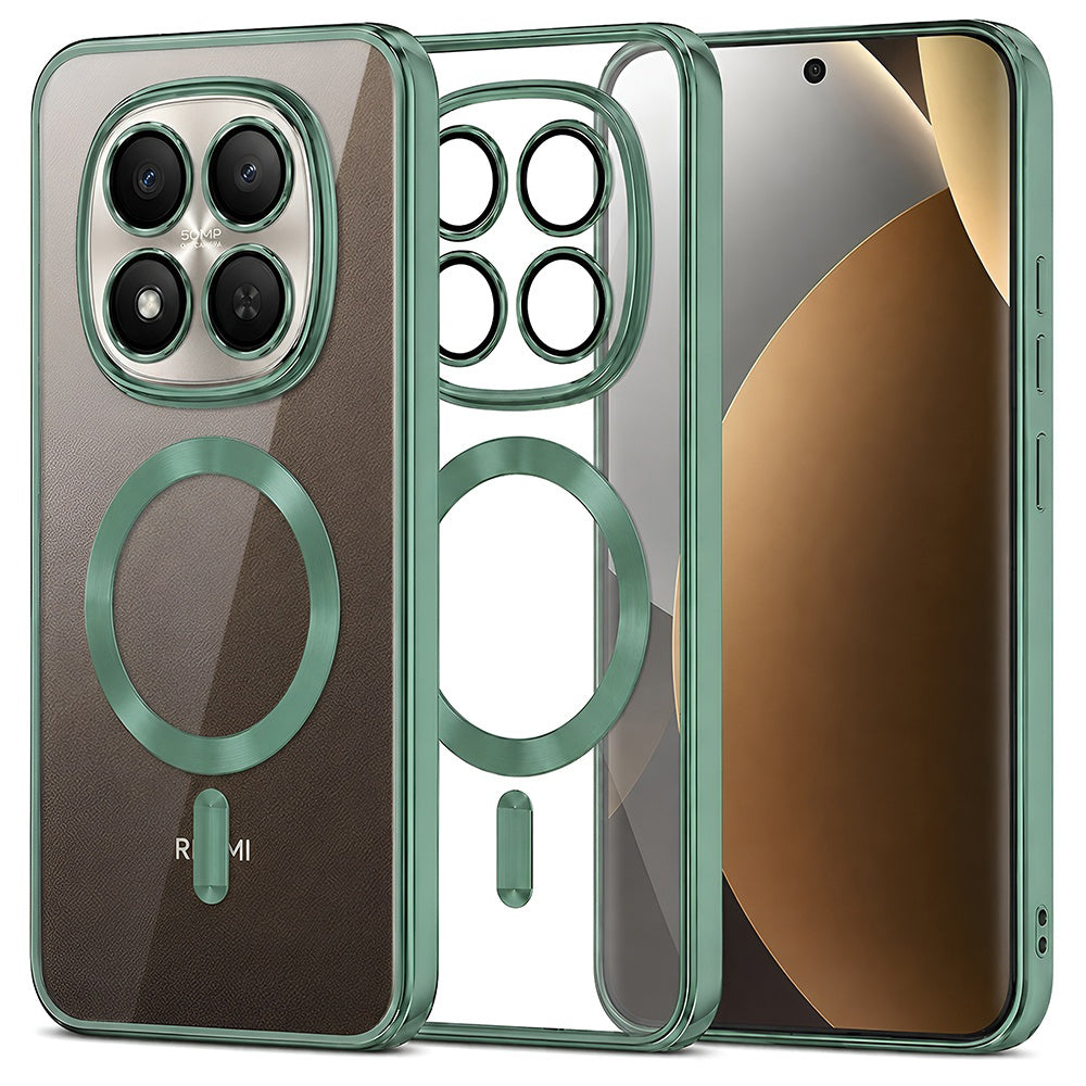 Husa MagSafe pentru Xiaomi Poco M8 Pro / Redmi Note 15 Pro+ 5G, Techsuit, Luxury Crystal, Verde Deschis