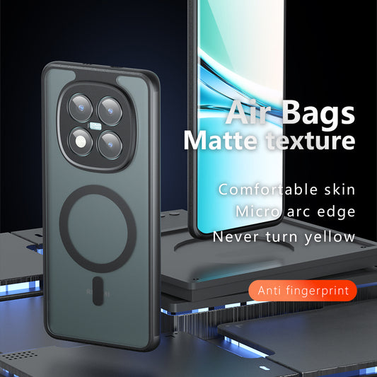 Husa MagSafe pentru Xiaomi Poco M8 Pro / Redmi Note 15 Pro+ 5G, Techsuit, PureFrost, Neagra Satinata