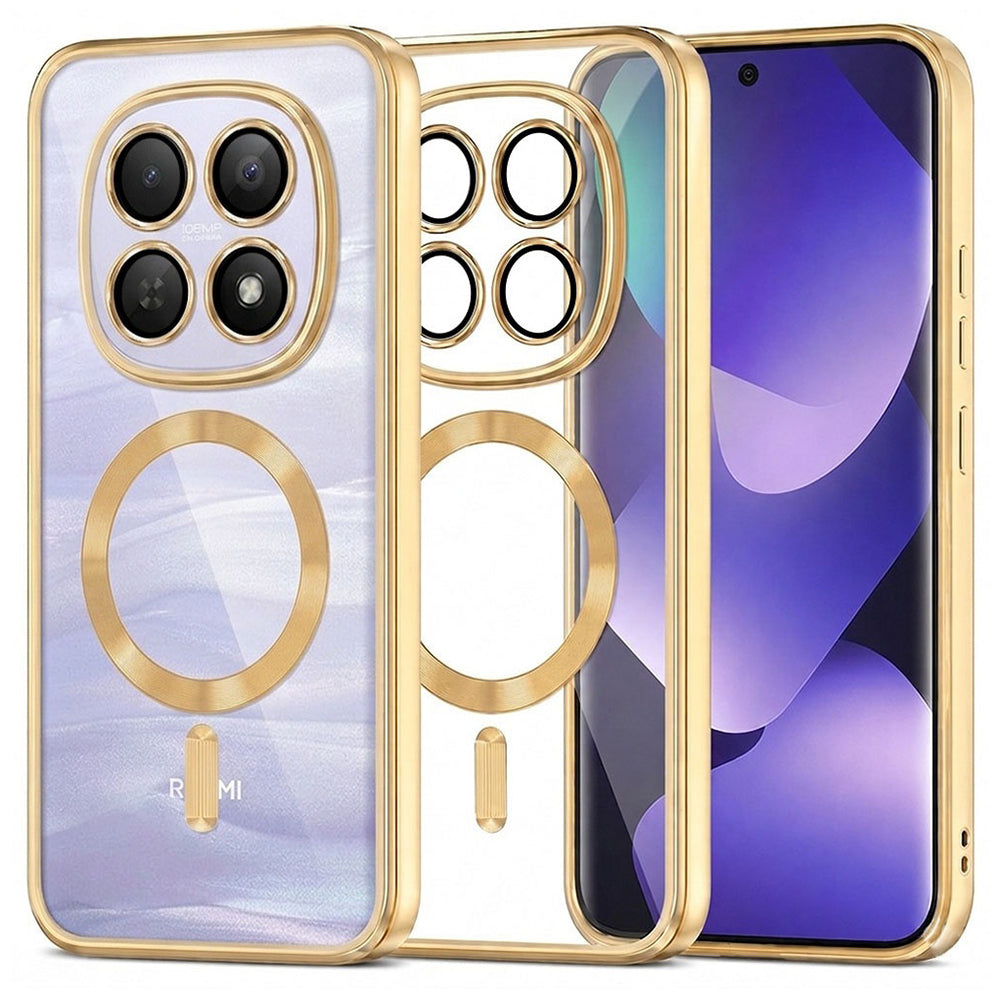 Husa MagSafe pentru Xiaomi Poco M8 / Redmi Note 15 5G / Note 15 4G, Techsuit, Luxury Crystal, Aurie