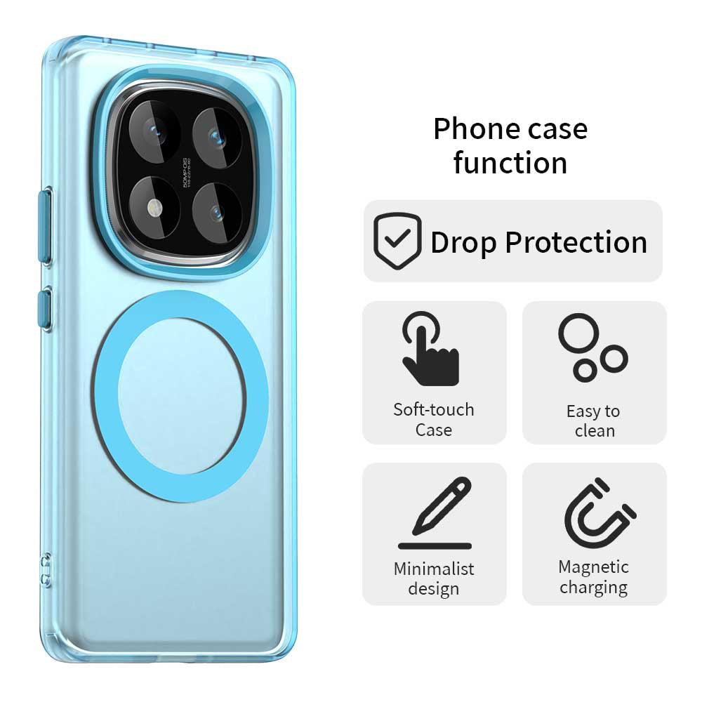 Husa MagSafe pentru Xiaomi Poco X7 / Redmi Note 14 Pro 5G, Techsuit, CandyCase, Albastra
