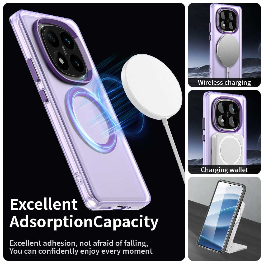 Husa MagSafe pentru Xiaomi Poco X7 / Redmi Note 14 Pro 5G, Techsuit, CandyCase, Mov