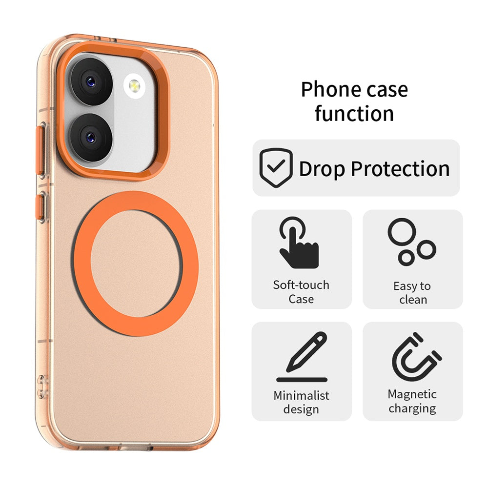 Husa MagSafe pentru Xiaomi Poco X8 Pro, Techsuit, CandyCase, Portocalie