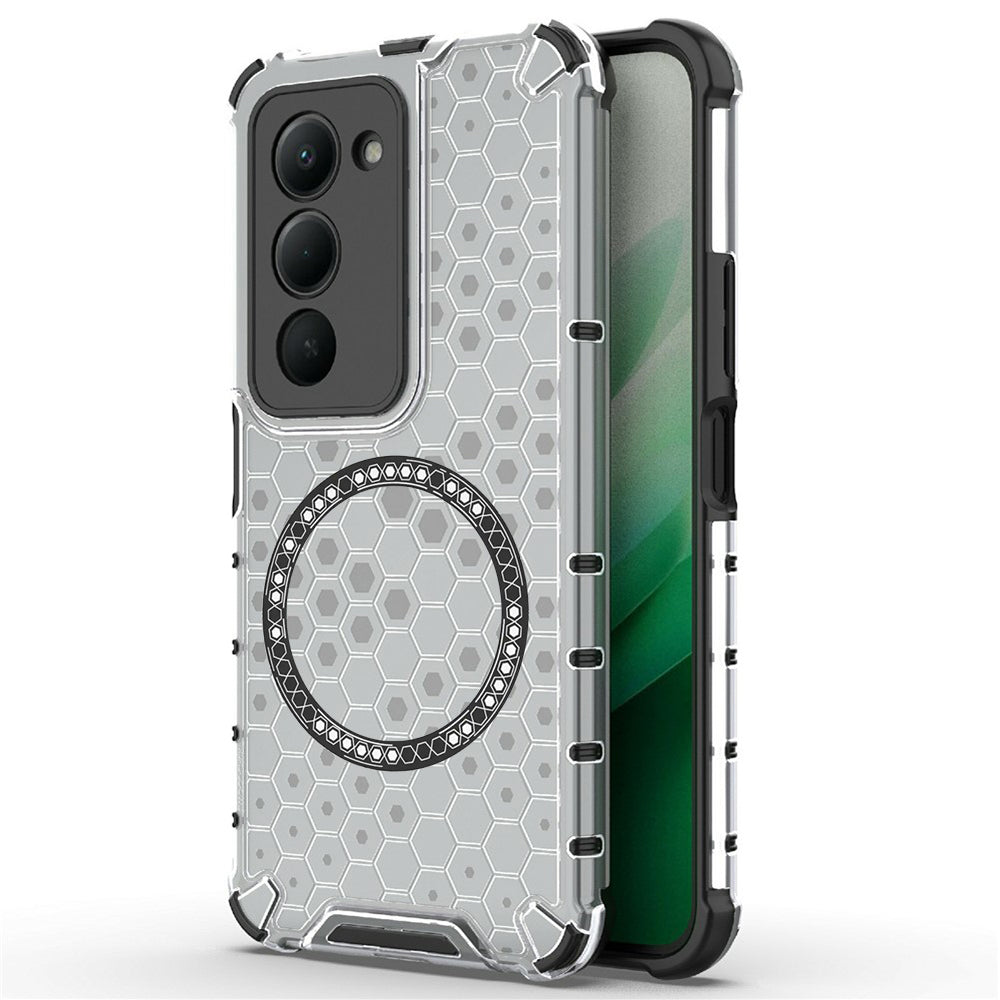 Husa MagSafe pentru Xiaomi Redmi 15 5G / 15 4G, Techsuit, HoneyComb Shield, Alba