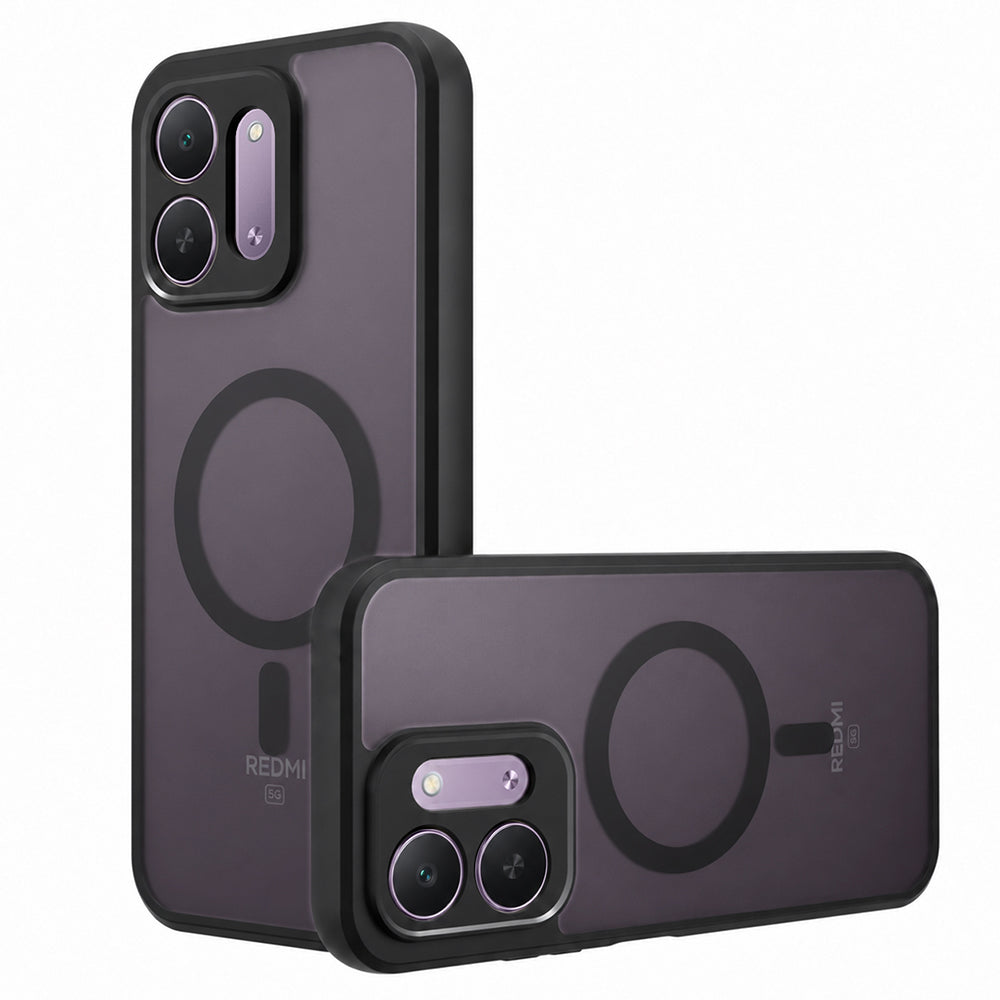 Husa MagSafe pentru Xiaomi Redmi 17C 5G, Techsuit, PureFrost, Neagra Satinata