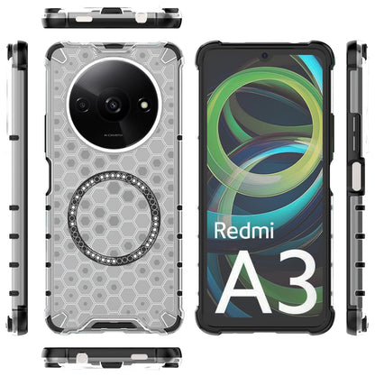 Husa MagSafe pentru Xiaomi Redmi A3x / A3, Techsuit, HoneyComb Shield, Alba