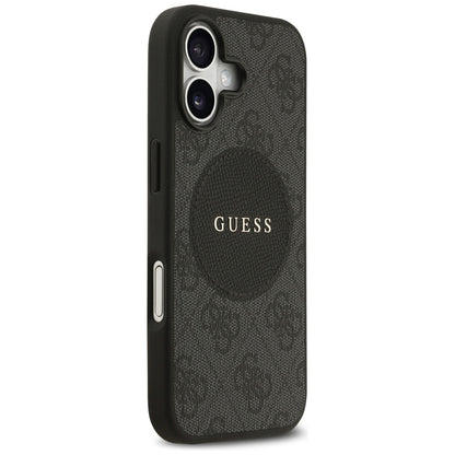 Husa MagSafe pentru Apple iPhone 17, Guess, 4G Circle Classic Logo, Neagra