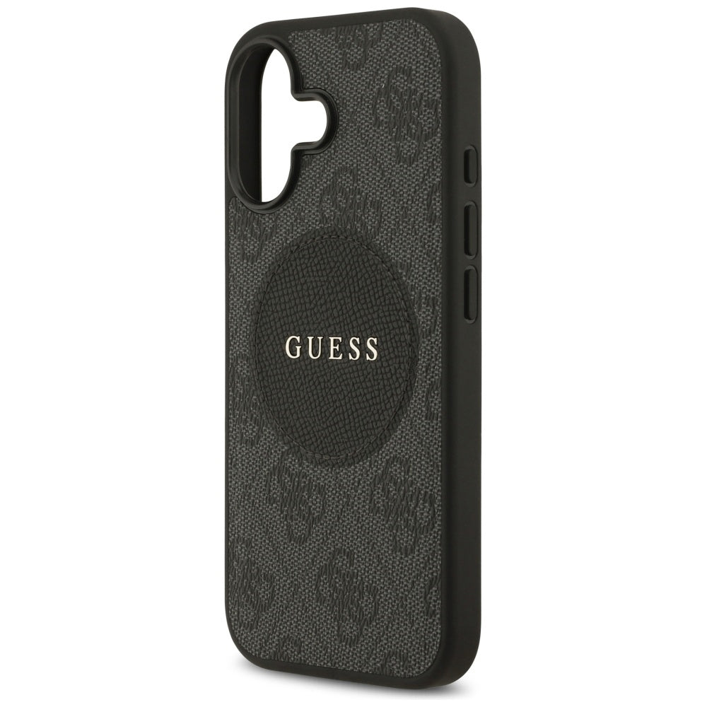 Husa MagSafe pentru Apple iPhone 17, Guess, 4G Circle Classic Logo, Neagra