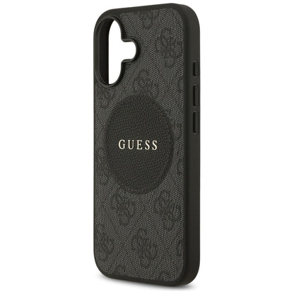 Husa MagSafe pentru Apple iPhone 17, Guess, 4G Circle Classic Logo, Neagra