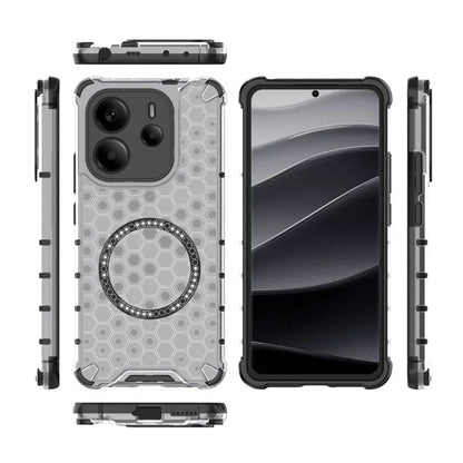 Husa MagSafe pentru Xiaomi Redmi Note 14 4G (Regional), Techsuit, HoneyComb Shield, Alba