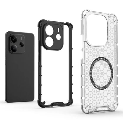 Husa MagSafe pentru Xiaomi Redmi Note 14 4G (Regional), Techsuit, HoneyComb Shield, Alba