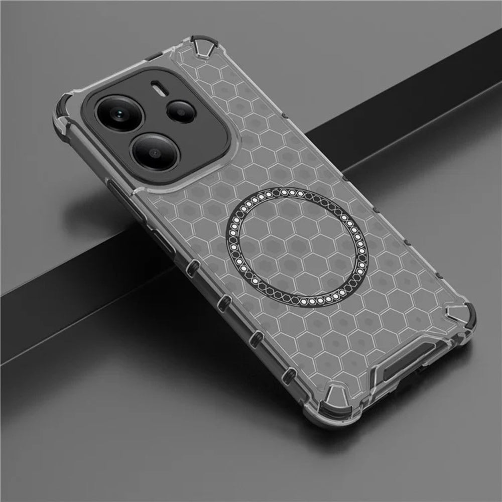 Husa MagSafe pentru Xiaomi Redmi Note 14 4G (Regional), Techsuit, HoneyComb Shield, Neagra