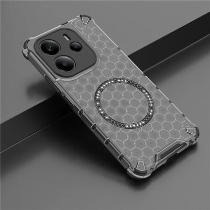 Husa MagSafe pentru Xiaomi Redmi Note 14 4G (Regional), Techsuit, HoneyComb Shield, Neagra
