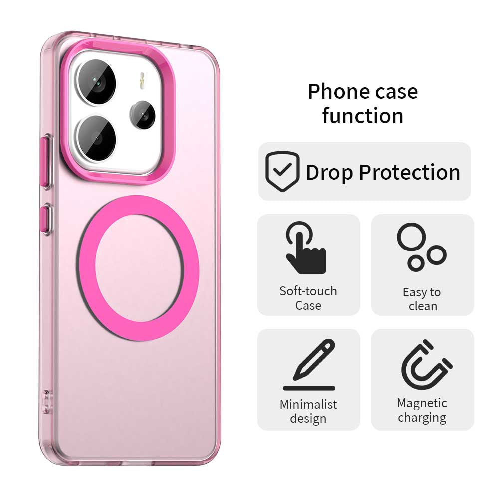 Husa MagSafe pentru Xiaomi Redmi Note 14 4G (Standard), Techsuit, CandyCase, Roz