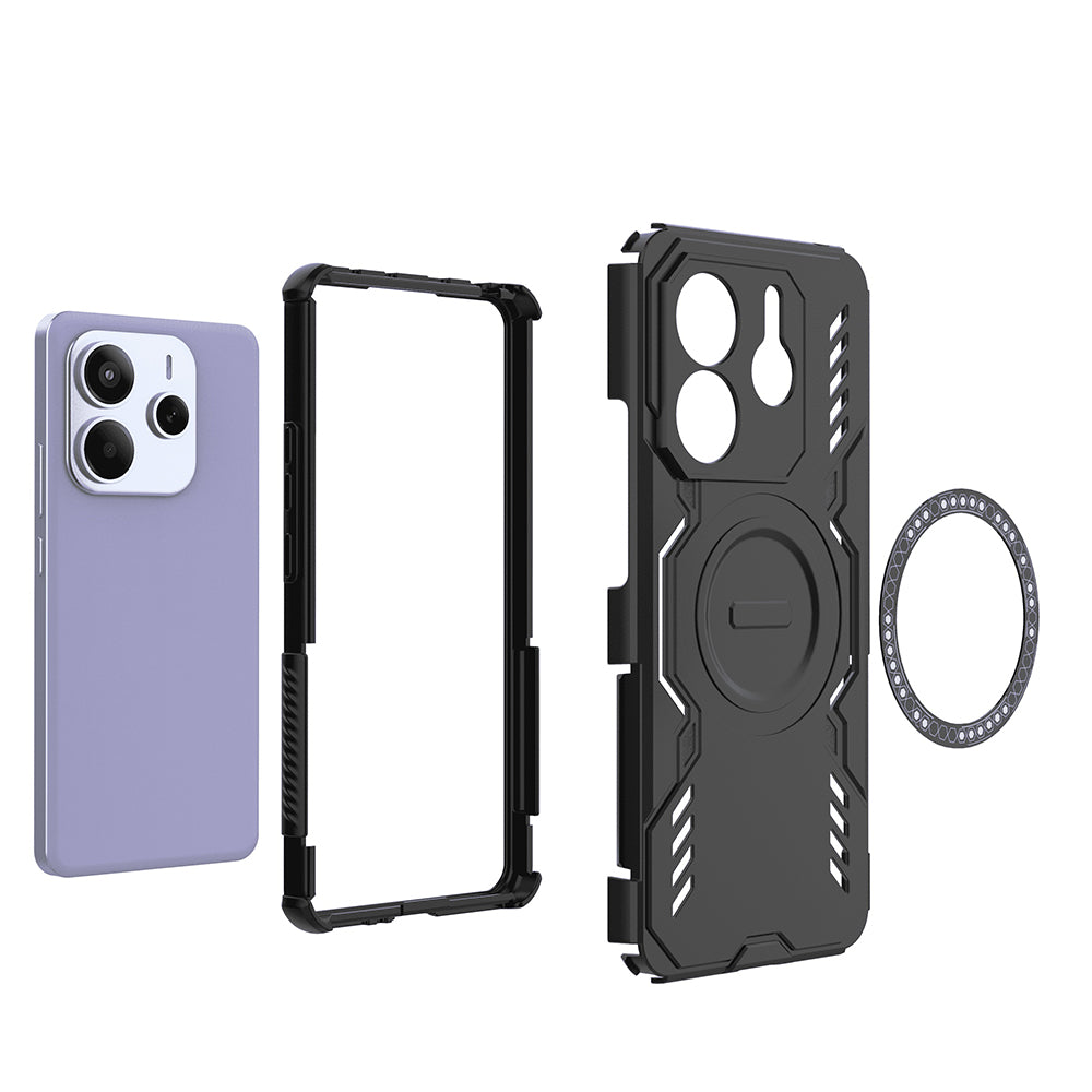Husa MagSafe pentru Xiaomi Redmi Note 14 5G, Techsuit, ArmorMag, Neagra