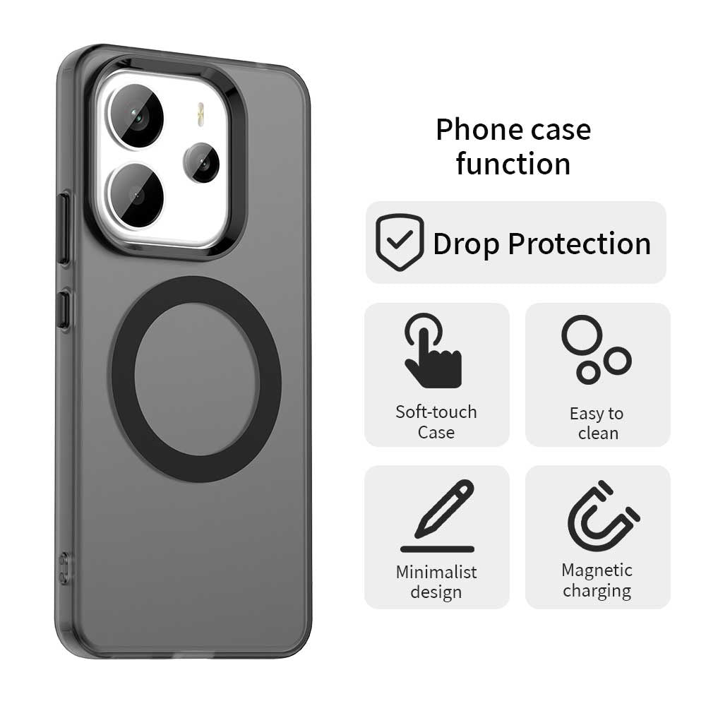 Husa MagSafe pentru Xiaomi Redmi Note 14 5G, Techsuit, CandyCase, Neagra