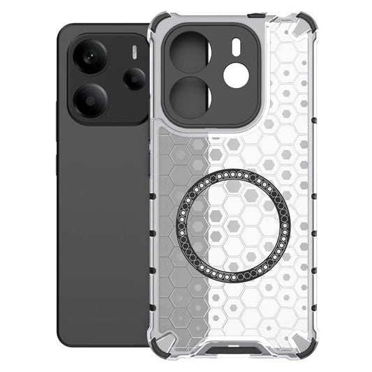 Husa MagSafe pentru Xiaomi Redmi Note 14 5G, Techsuit, HoneyComb Shield, Alba