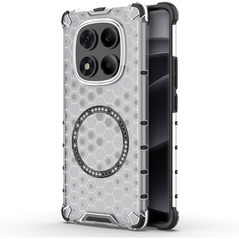 Husa MagSafe pentru Xiaomi Redmi Note 14 Pro 4G, Techsuit, HoneyComb Shield, Alba