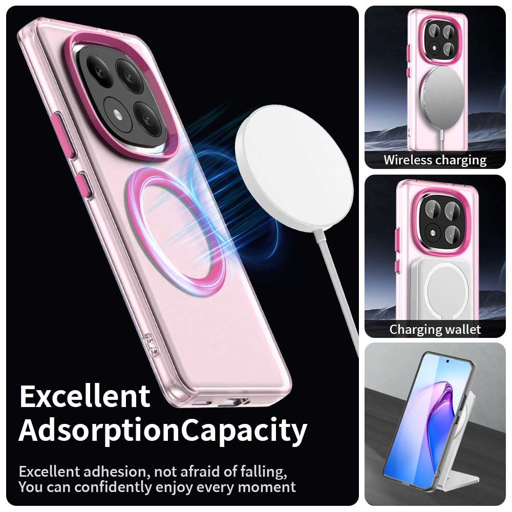 Husa MagSafe pentru Xiaomi Redmi Note 14 Pro+ 5G, Techsuit, CandyCase, Roz