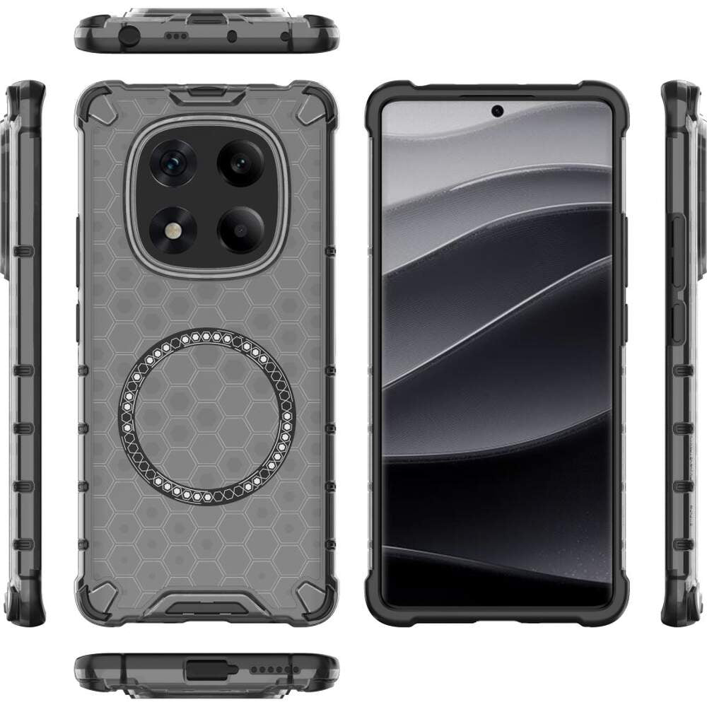 Husa MagSafe pentru Xiaomi Redmi Note 14 Pro+ 5G, Techsuit, HoneyComb Shield, Neagra