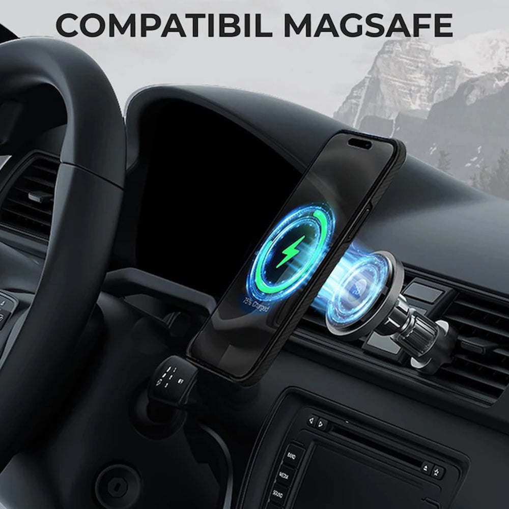 Husa MagSafe pentru Apple iPhone 17 Air, Techsuit, Aramid Fiber, Neagra