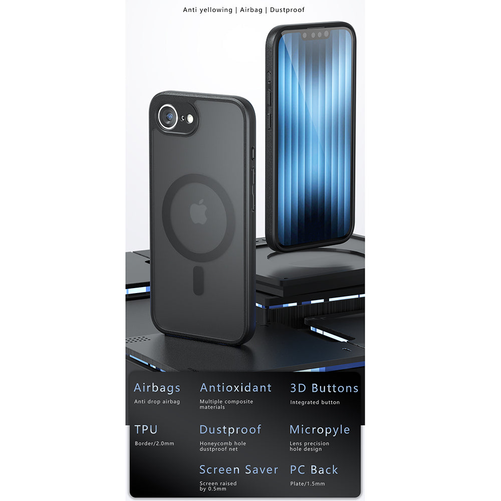 Husa MagSafe pentru Apple iPhone 17 Pro Max, Techsuit, PureFrost, Neagra