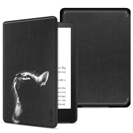 Husa pentru Amazon Kindle Paperwhite 6inch, Tech-Protect, SmartCase Cat, Neagra