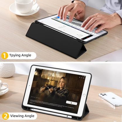 Husa pentru Apple iPad 10.2 (2021) / 10.2 (2020) / 10.2 (2019), Techsuit, Flex Trifold, Neagra