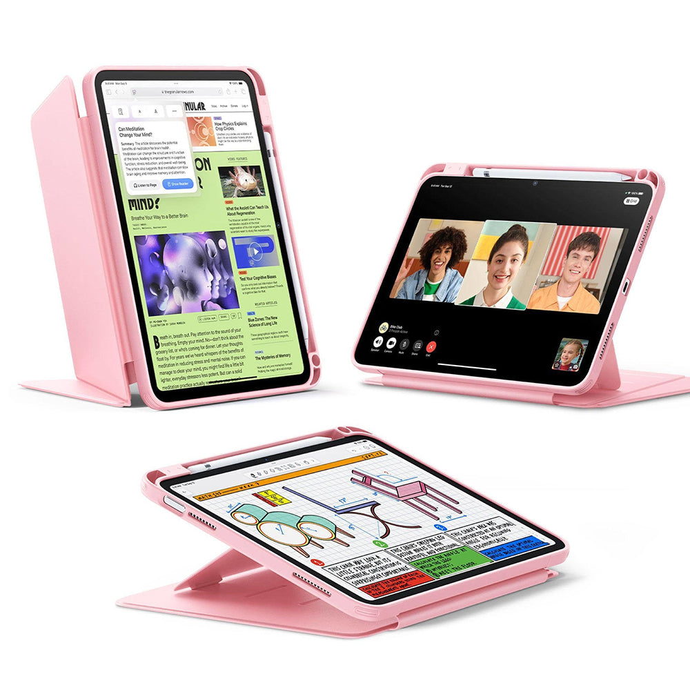 Husa pentru Apple iPad (2025) / (2022), ESR, Flip Hybrid, Roz