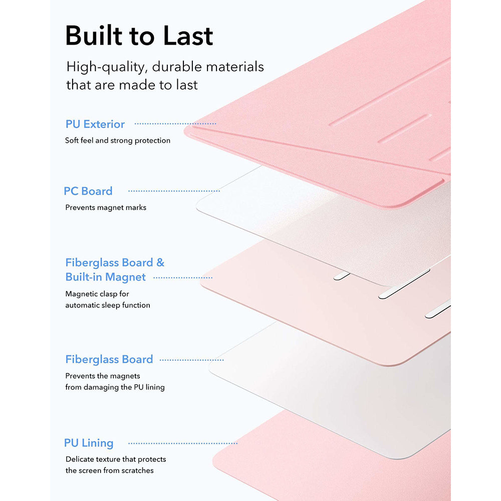 Husa pentru Apple iPad (2025) / (2022), ESR, Flip Hybrid, Roz