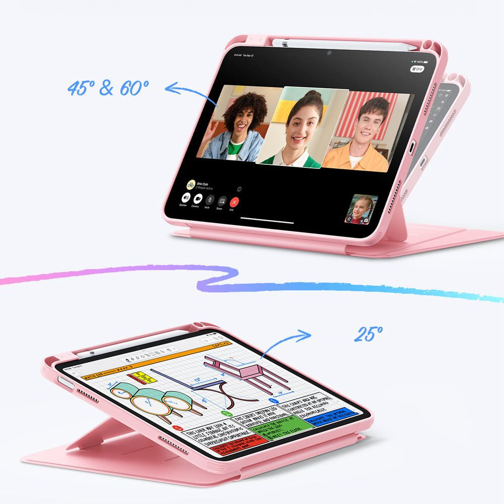 Husa pentru Apple iPad (2025) / (2022), ESR, Flip Hybrid, Roz