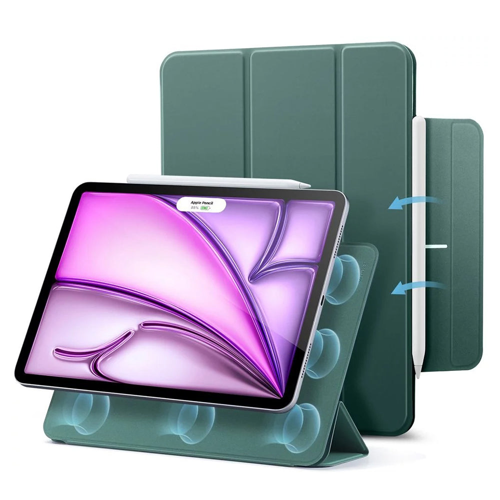 Husa pentru Apple iPad Air 13 (2026) / Air 13 (2025) / Air 13 (2024) / Pro 12.9 (2022) / Pro 12.9 (2021), ESR, Rebound, Verde Satinata