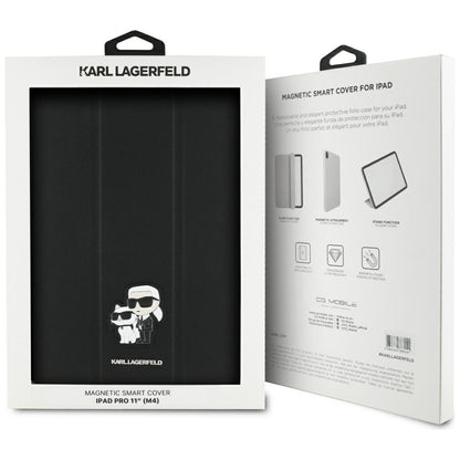Husa pentru Apple iPad Pro 11 (2024), Karl Lagerfeld, Saffiano Karl & Choupette, Neagra