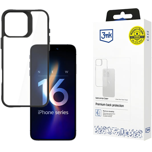 Husa pentru Apple iPhone 16 Pro, 3MK, Satin Armor Case+, Transparenta