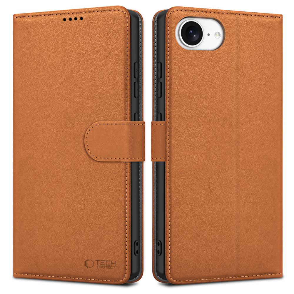 Husa pentru Apple iPhone 16e, Tech-Protect, Wallet, Maro