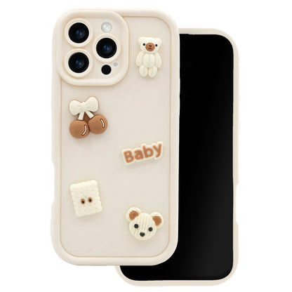 Husa pentru Apple iPhone 13, OEM, Ultra Trendy 3D Bear, Bej