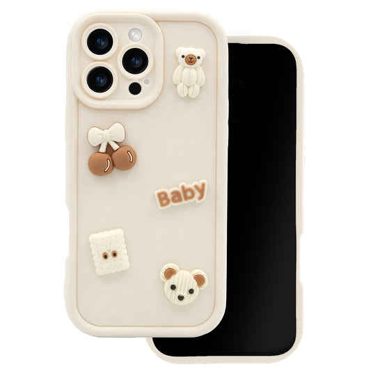 Husa pentru Apple iPhone 14, OEM, Ultra Trendy 3D Bear, Bej