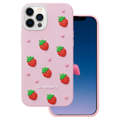 Husa pentru Apple iPhone 12 / 12 Pro, OEM, Strawberry, Roz